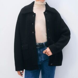 Merino Wool Fisherman Jacket Cardigan